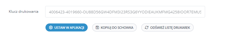 Entering the print key in the BaseLinker Printer application