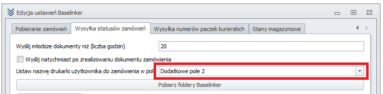 Printer identification option in Baselinker