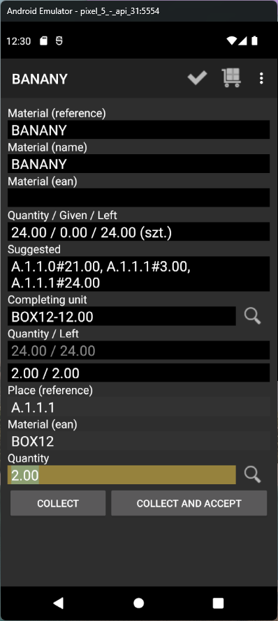 Processing on mobile terminal - Step 2