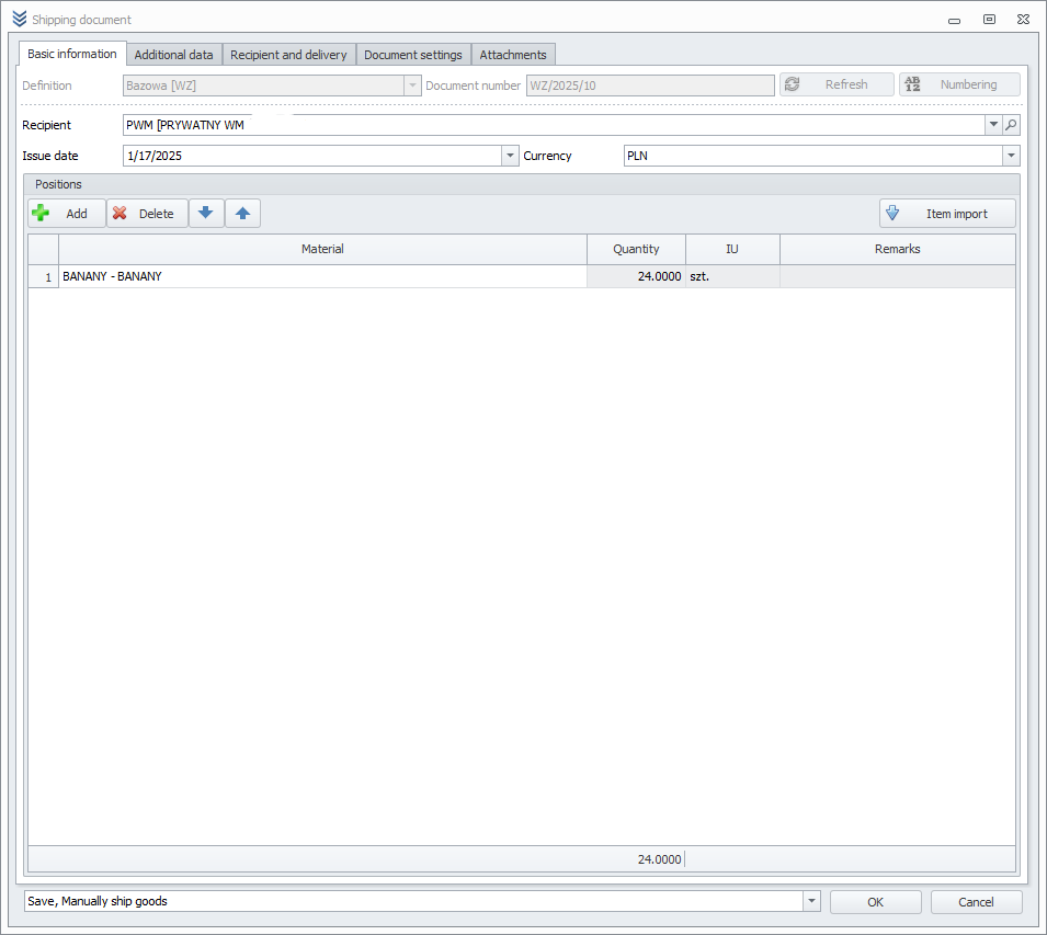 External issue document