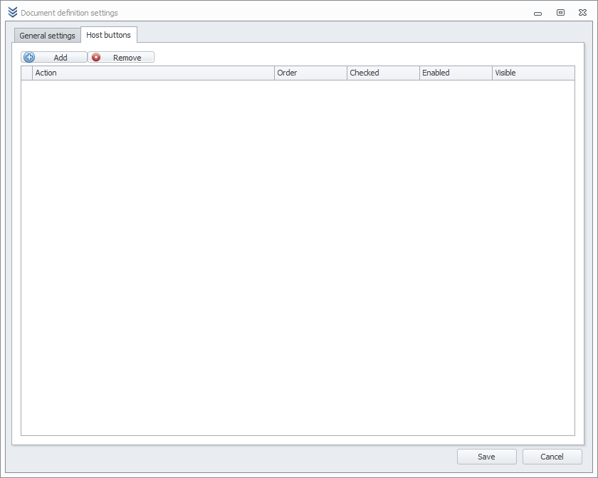 Host Buttons tab