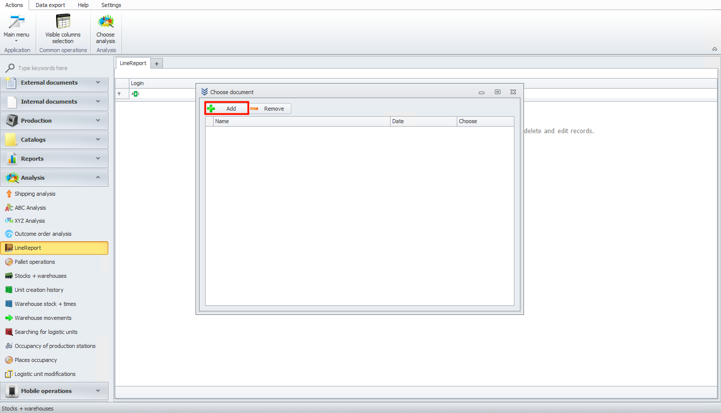 Adding a new line report in Weaver WMS