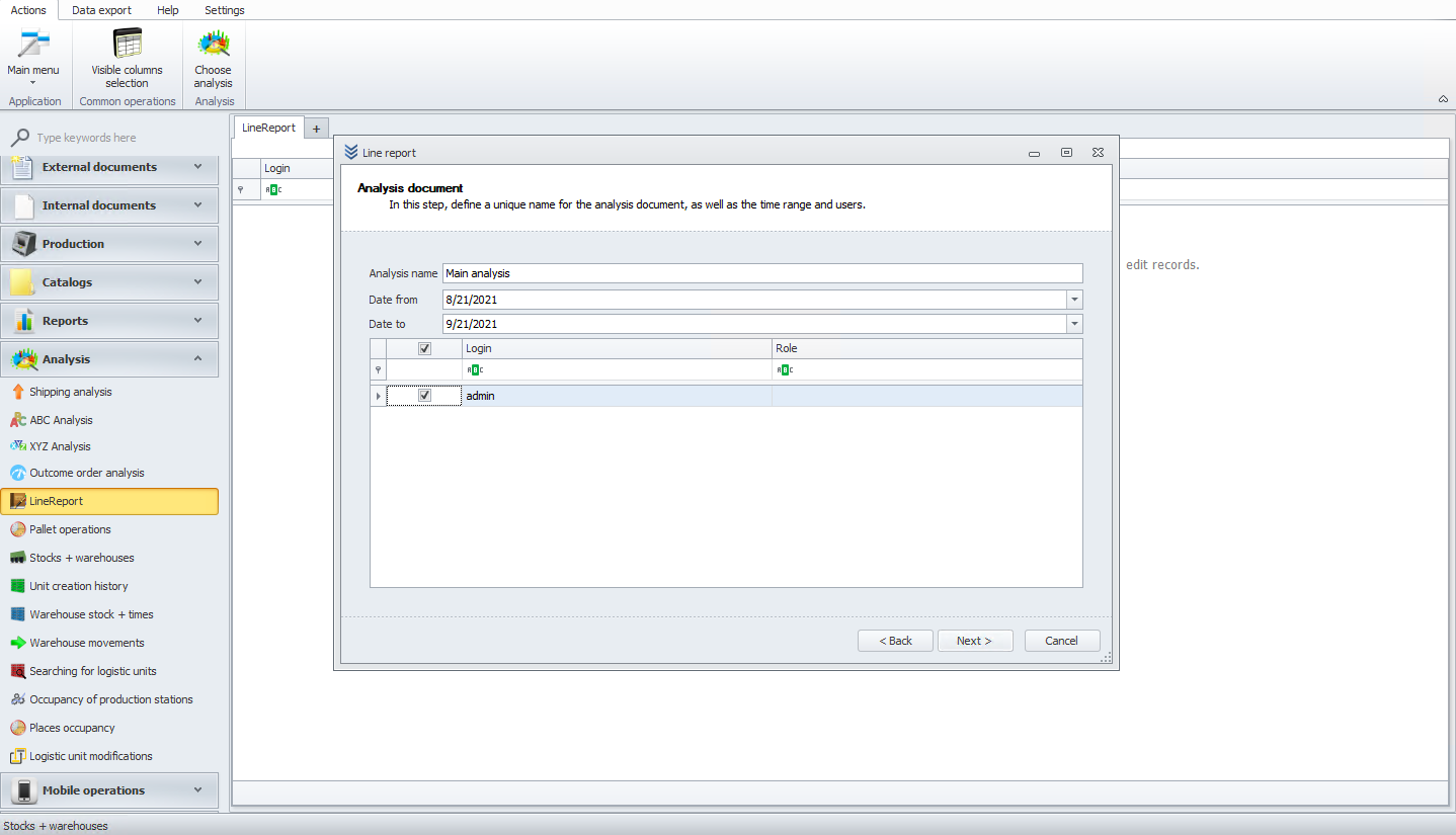 Adding name, date, and user to a line report