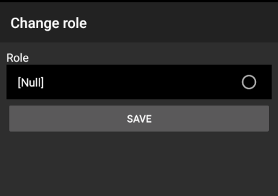 Role change screen in Weaver WMS