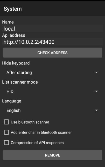 System configuration in Weaver WMS