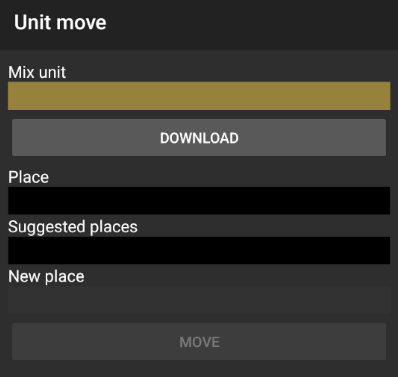 Insert Mix Unit code and click download to move unit