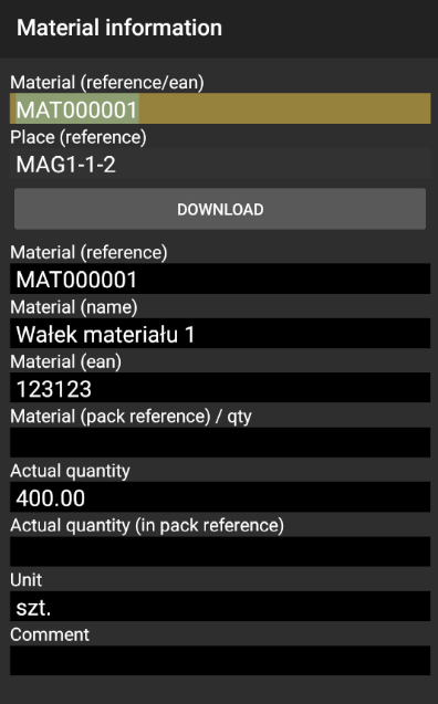 Check quantity after correction Check quantity after correction