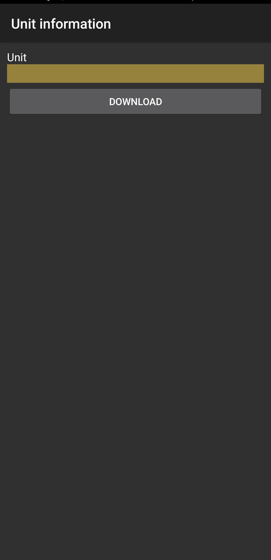 Input field for logistic unit number