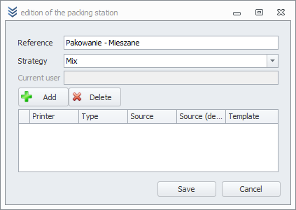 Packing stations configuration