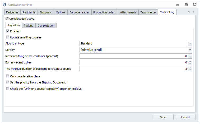 Multipicking settings