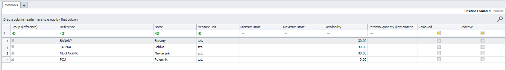 Filtering interface in WMS Weaver system Filtering interface