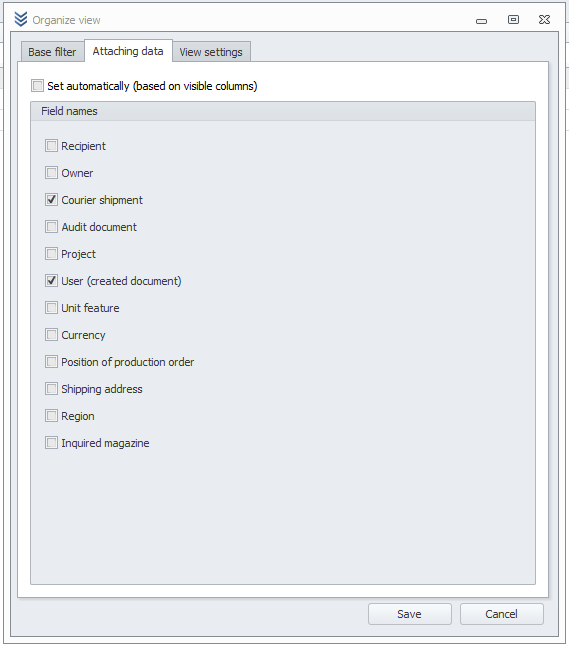 Adding data fields to views in WMS Weaver Data inclusion options