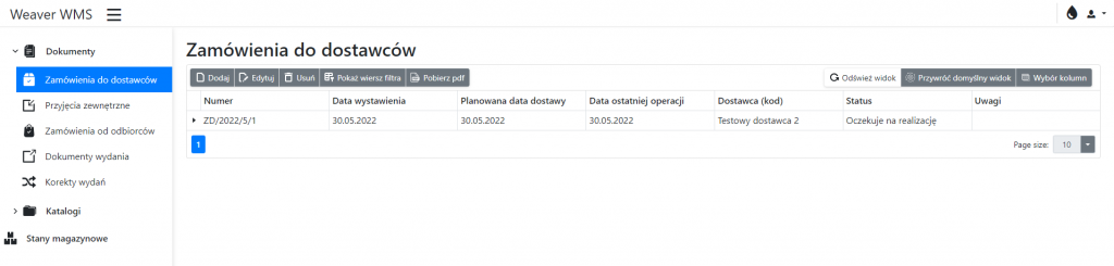 Purchase Orders View