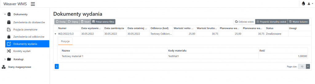 Issue Documents View
