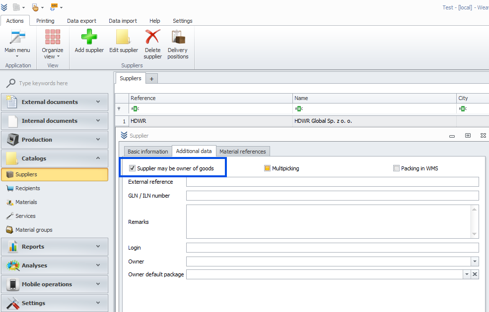 Assign Supplier as Owner