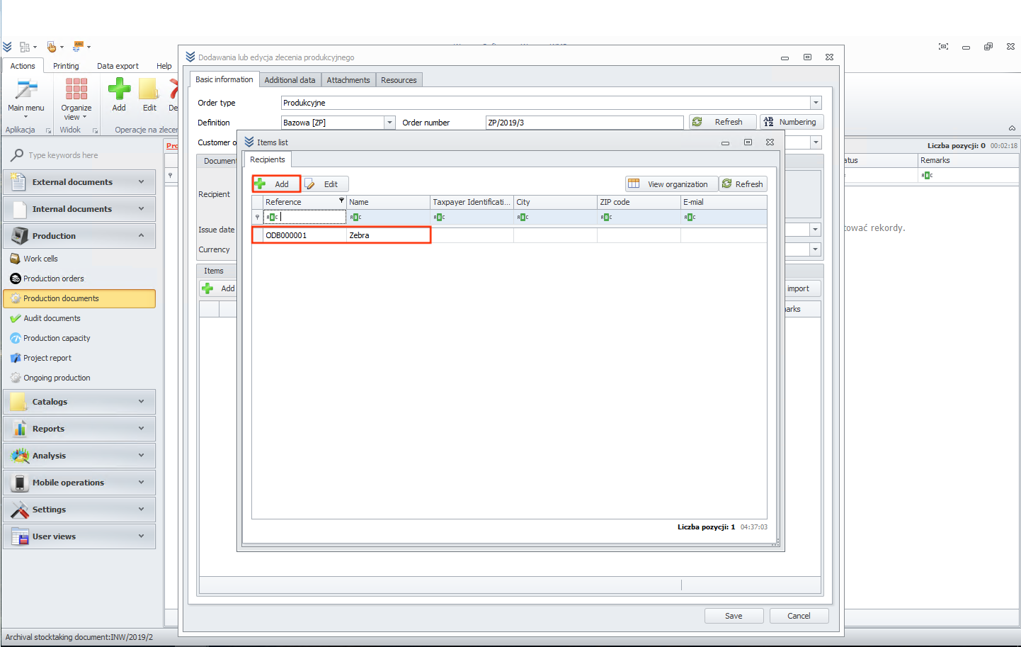 Choosing or adding a recipient