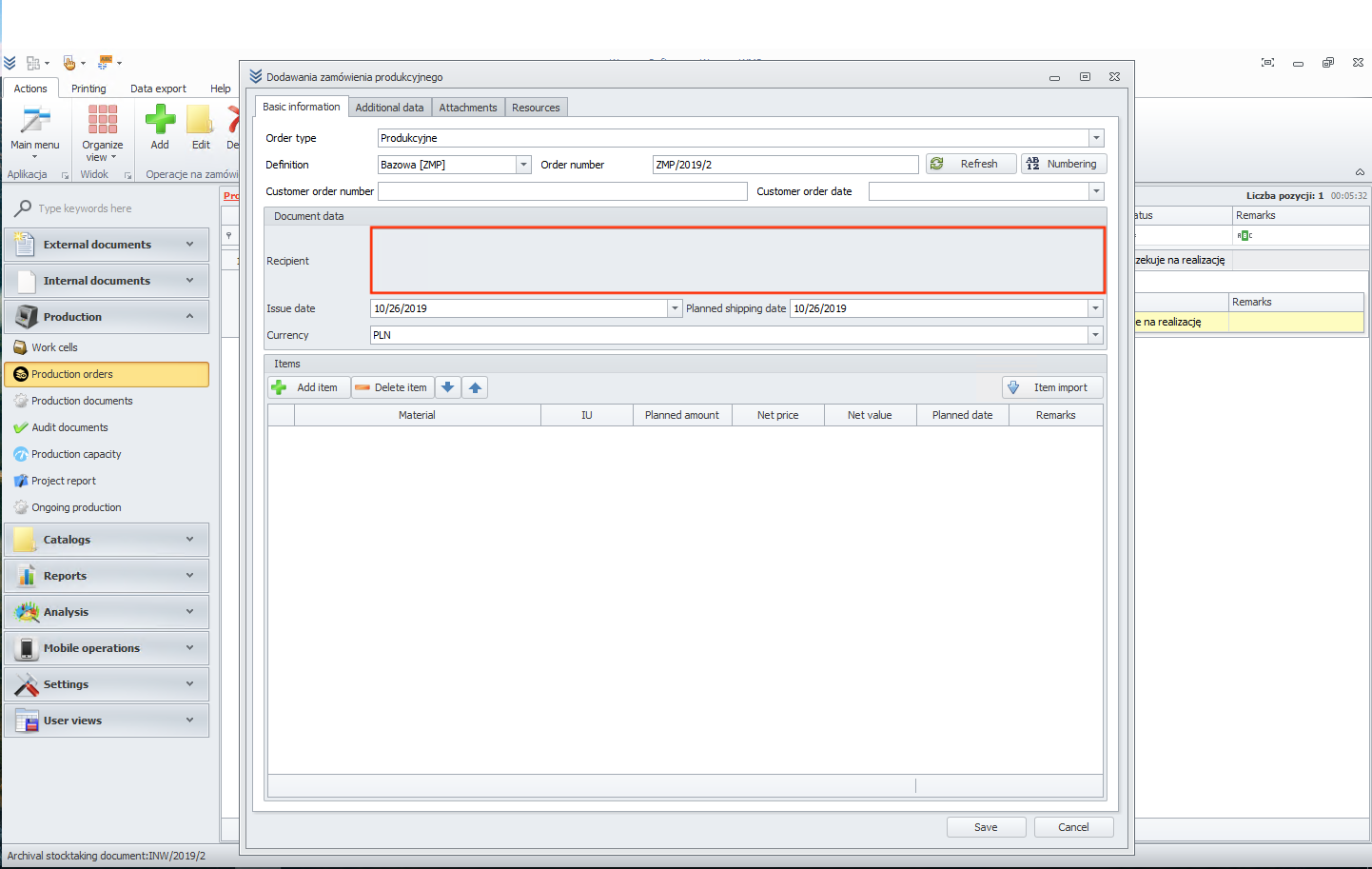 Selecting a recipient field