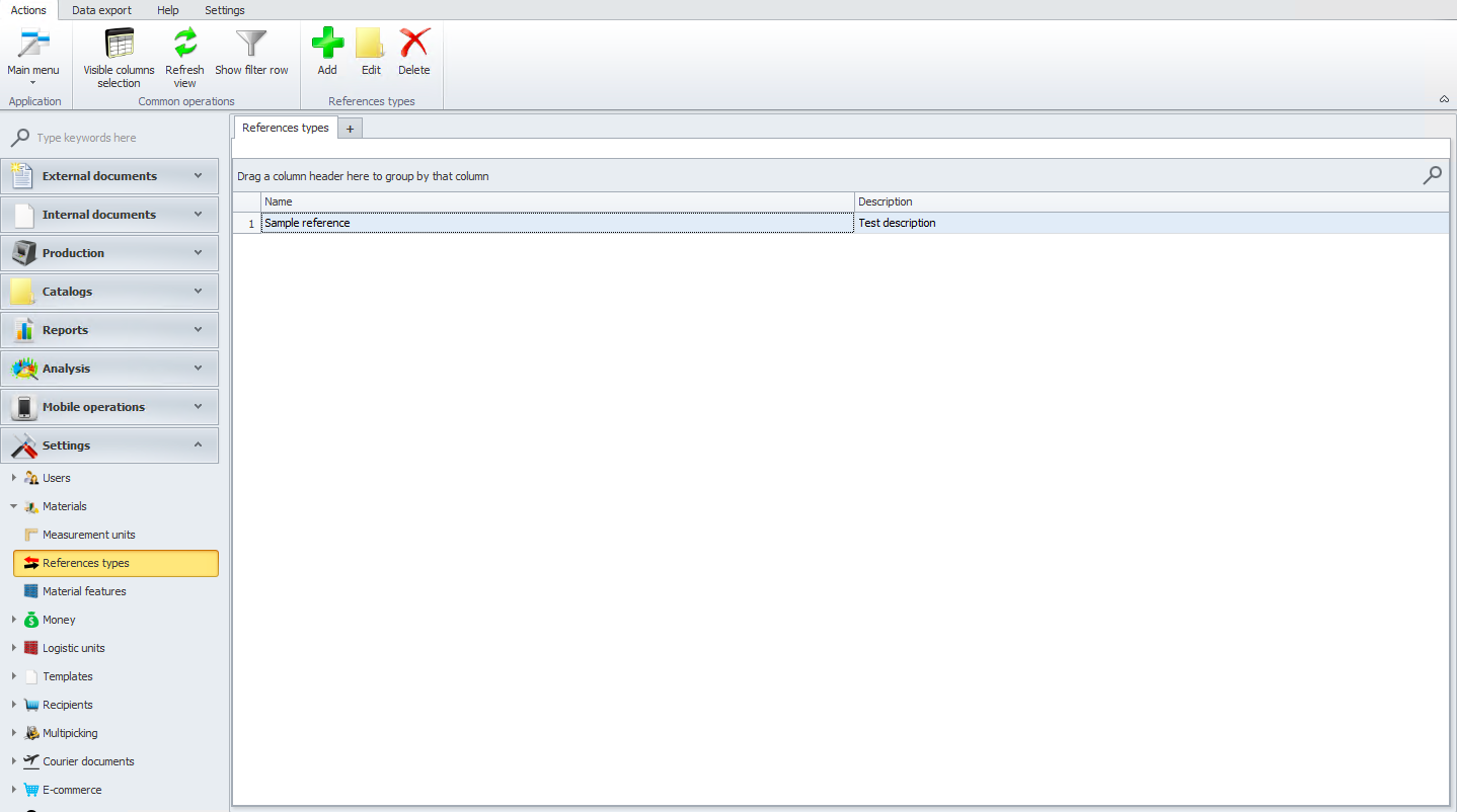Completed reference type creation