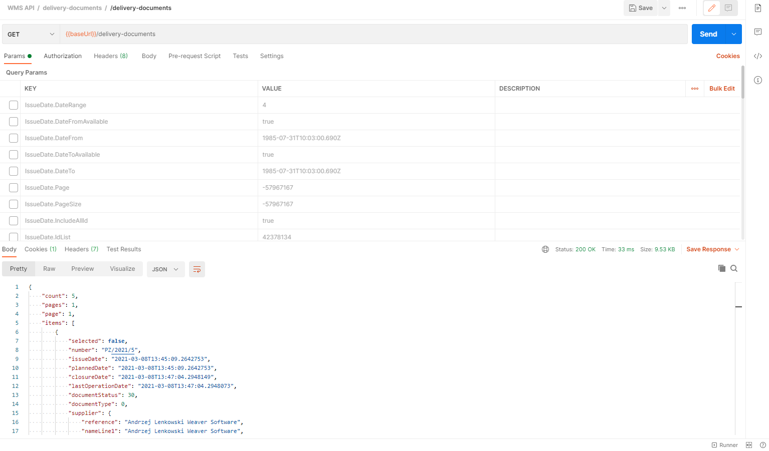 Fetching Position Items in Postman