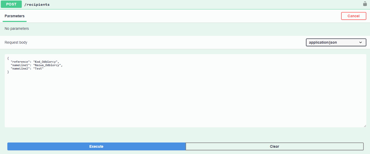 Adding recipient example