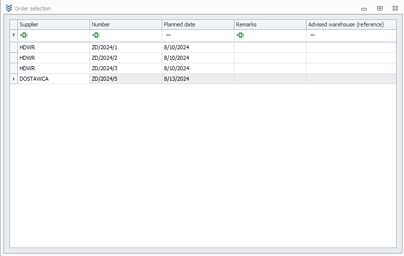 Select Delivery Order