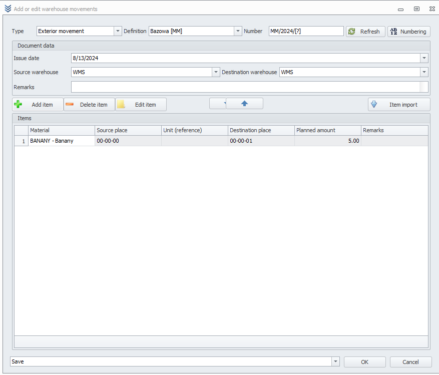 Specify Transfer Details