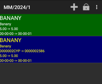 Material Highlighted in Green
