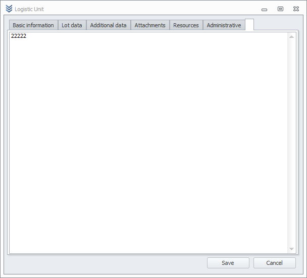 Logistic Unit Editing — Serial Numbers