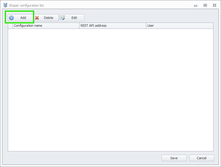 Shoper configuration add option