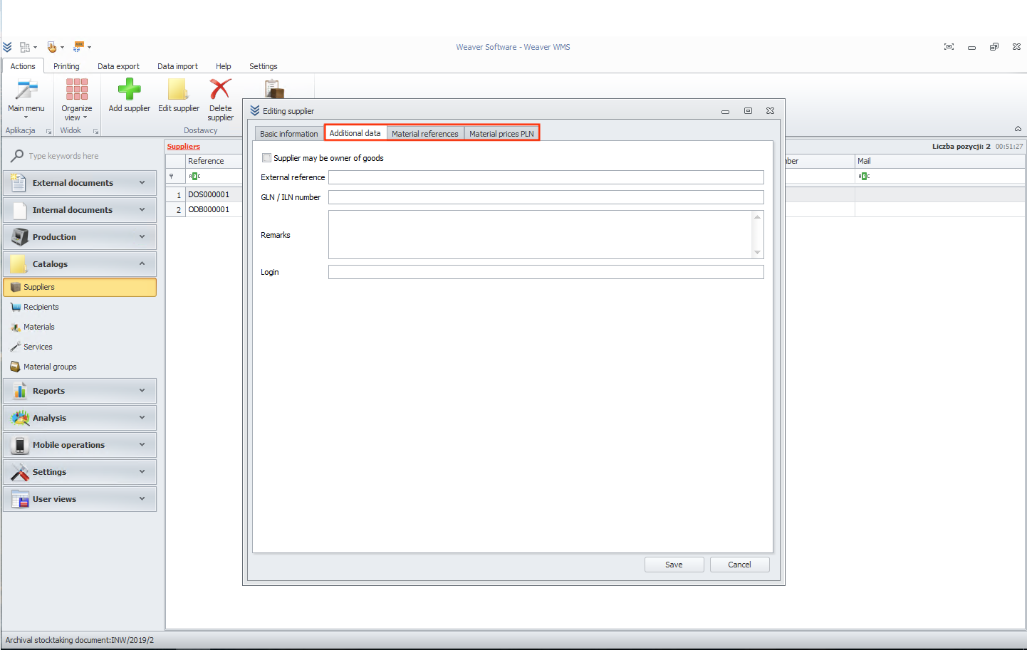 Add additional information or remarks for the supplier Additional Supplier Data