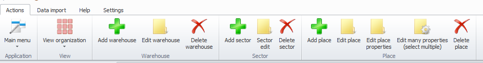 Warehouse Topology Menu