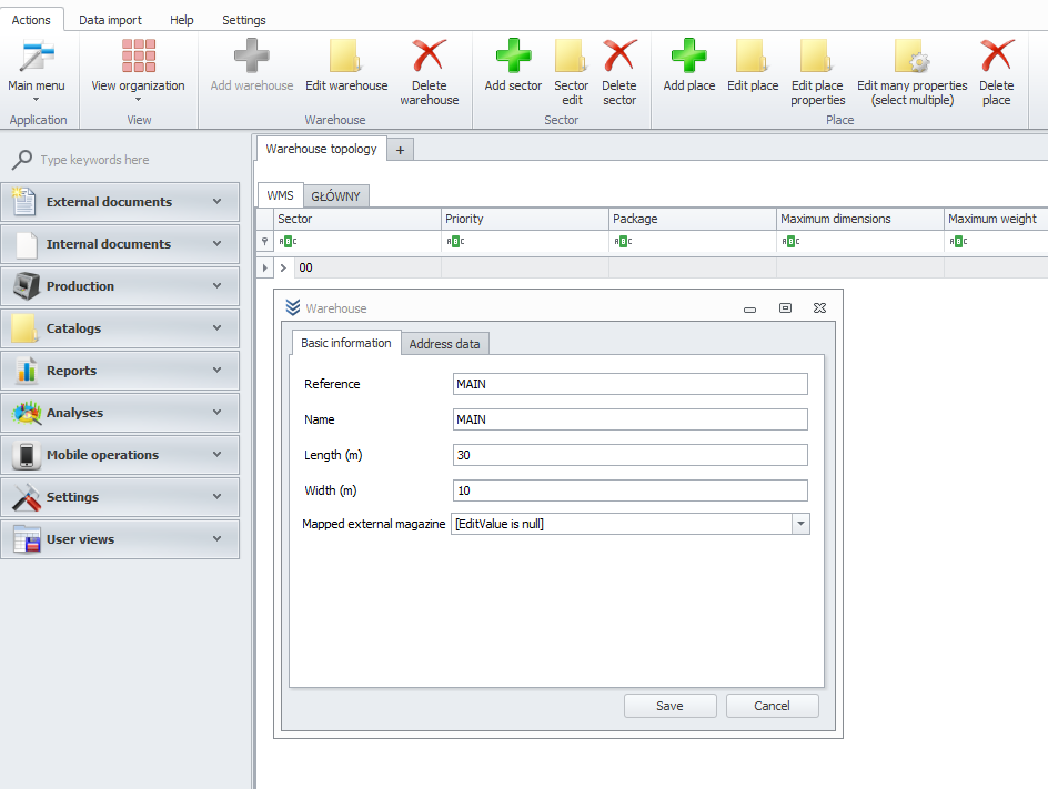 Add Warehouse Details