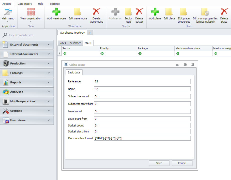 Add Sector Details