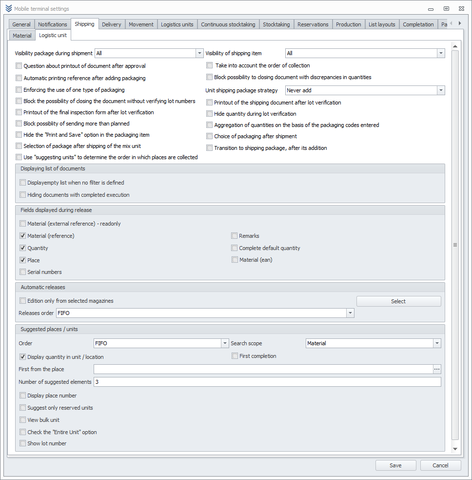 Mobile Terminal Settings