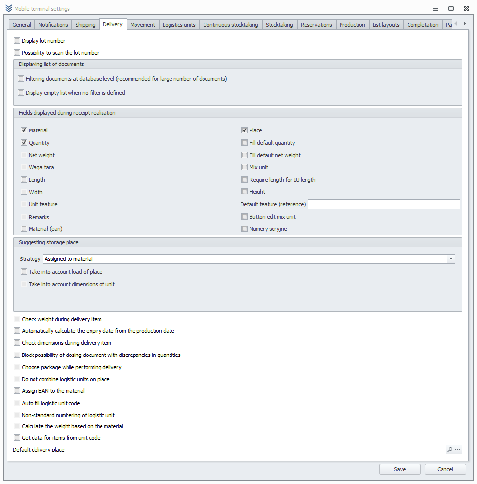 Mobile Terminal Settings