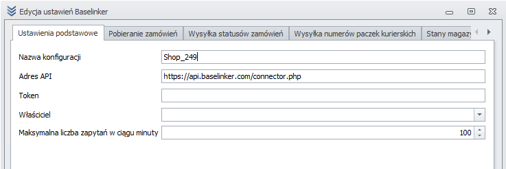 Podstawowa konfiguracja integracji w WMS
