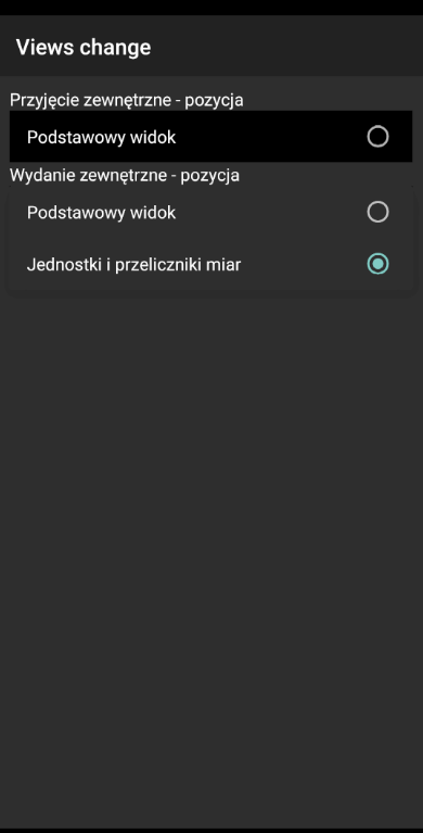 Ustawienia terminala mobilnego