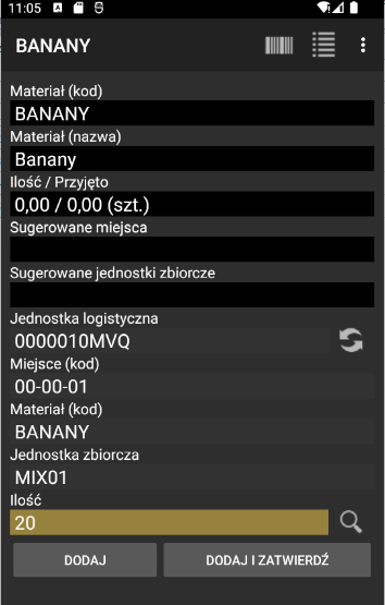 Przyjmowanie towaru do jednostki zbiorczej