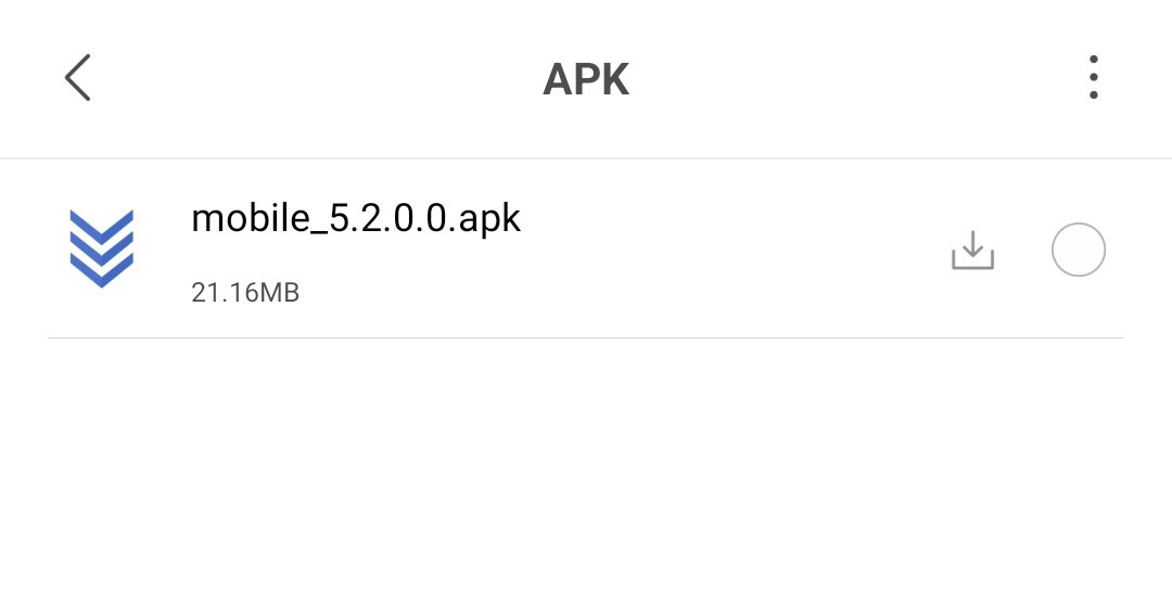 Ekran pobierania pliku instalacyjnego .apk dla WMS Weaver