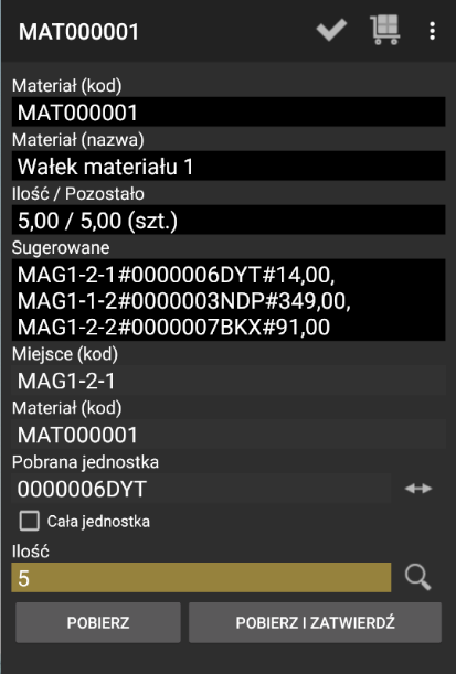 Wprowadzenie szczegółów materiału