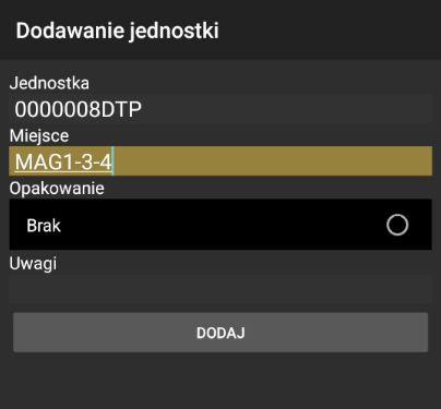 Dodawanie jednostki miksu w WMS Weaver