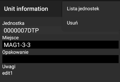 View unit list or delete group unit in Weaver WMS