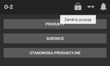 Widok zamykania pozycji w systemie mobilnym WMS