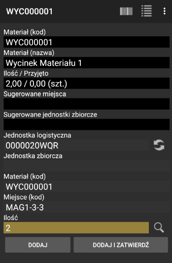 Formularz dodawania gotowego produktu