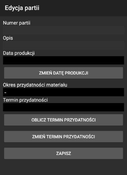 Opcja edycji szczegółów jednostki logistycznej