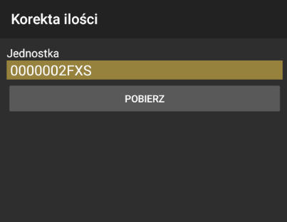 Pole do wprowadzania kodu jednostki logistycznej