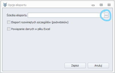 Opcje eksportu