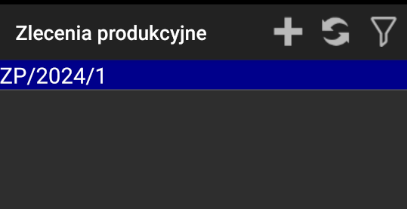 Zlecenie produkcyjne na urządzeniu mobilnym