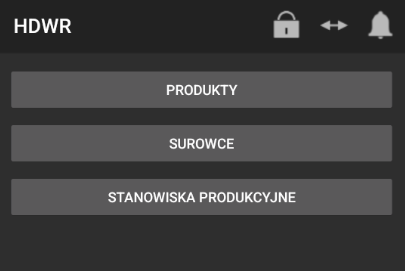 Wybieranie surowców w aplikacji mobilnej