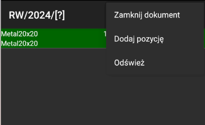 Zamykanie dokumentu rozchodu wewnętrznego